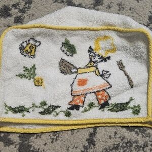Vintage 1970s White and Yellow Terry Cloth Toaster Cover